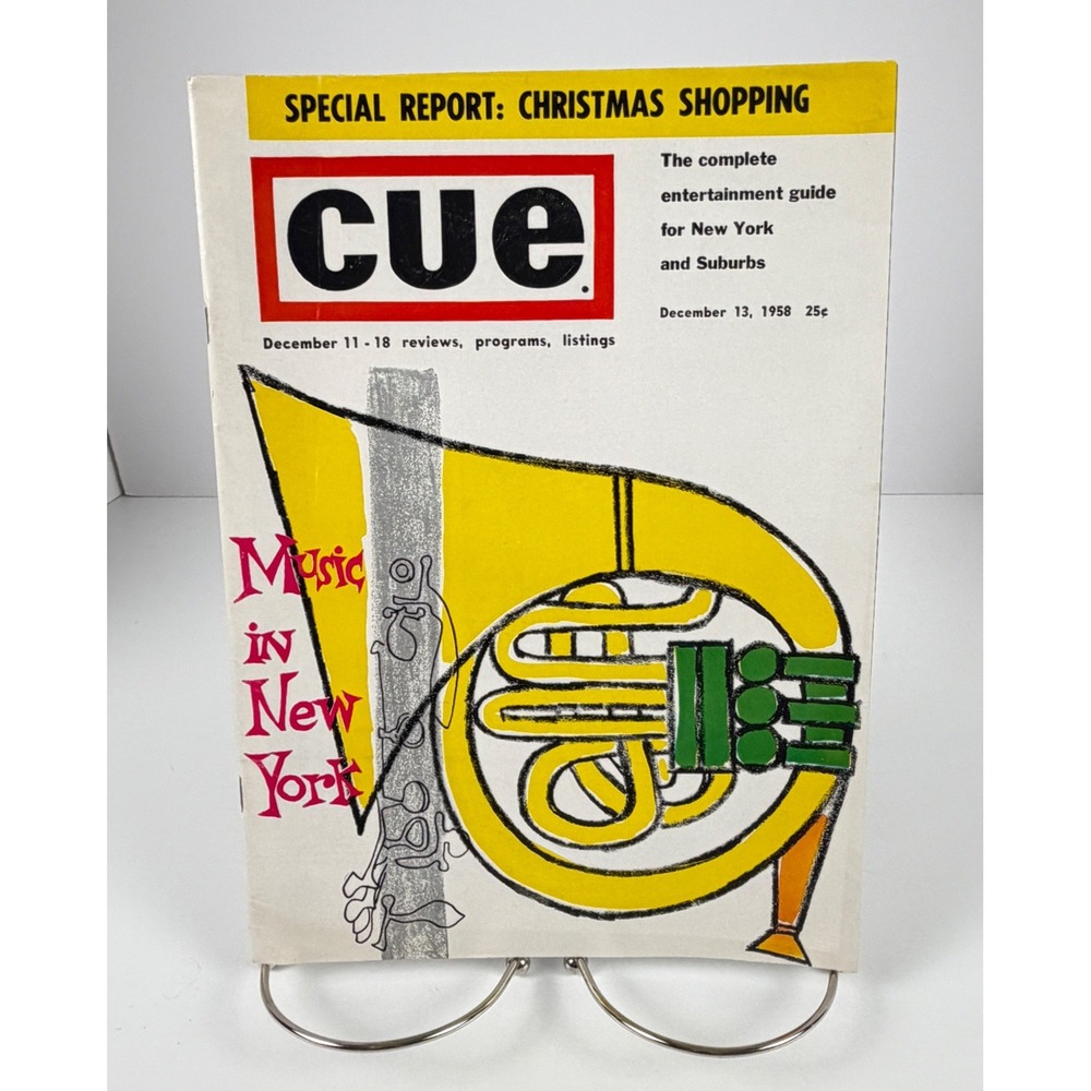 Vintage 1958 Cue Magazine Christmas Shopping NYC Broadway TV Ads December 13